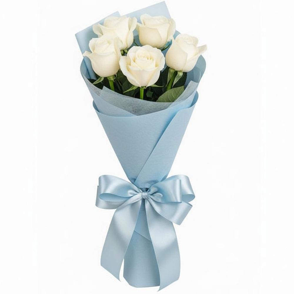 Букет 5 Белых роз Проуд в Любиме