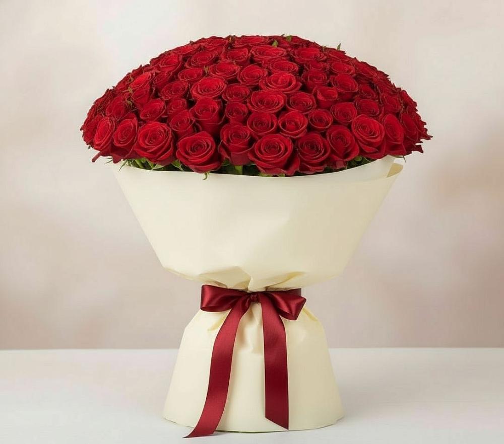 Букет 101 Красная роза Милано в Любиме