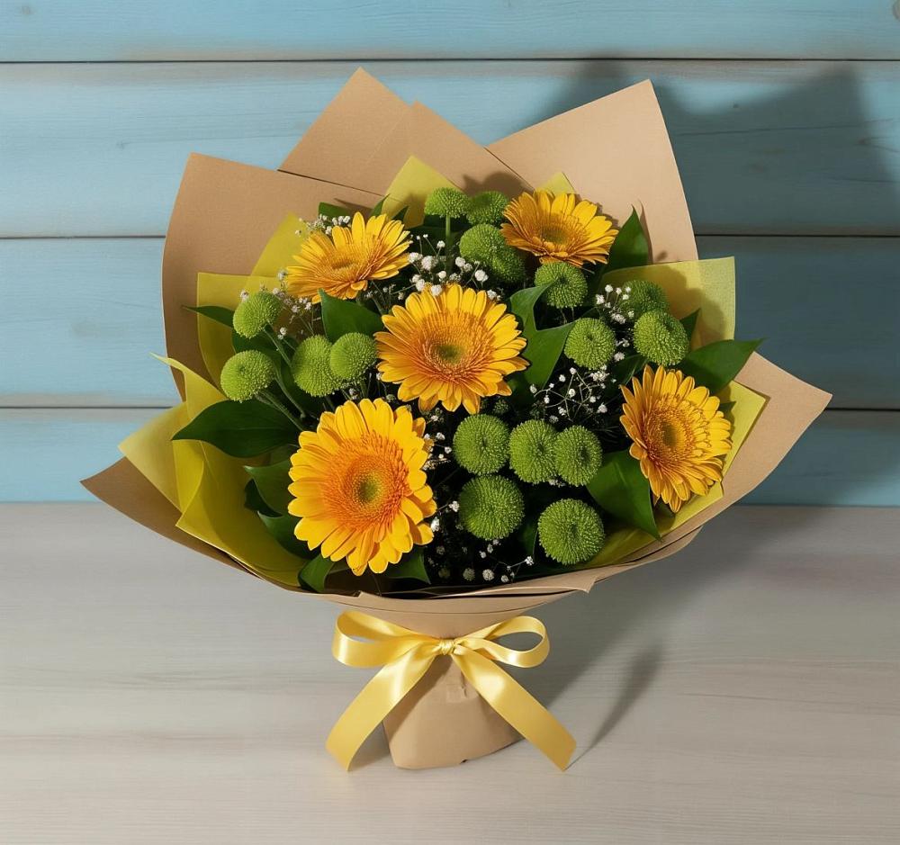 Букет цветов из: Герберы и Хризантемы в Любиме