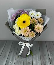 Букет цветов из:  Розы, Герберы и Хризантемы в Любиме