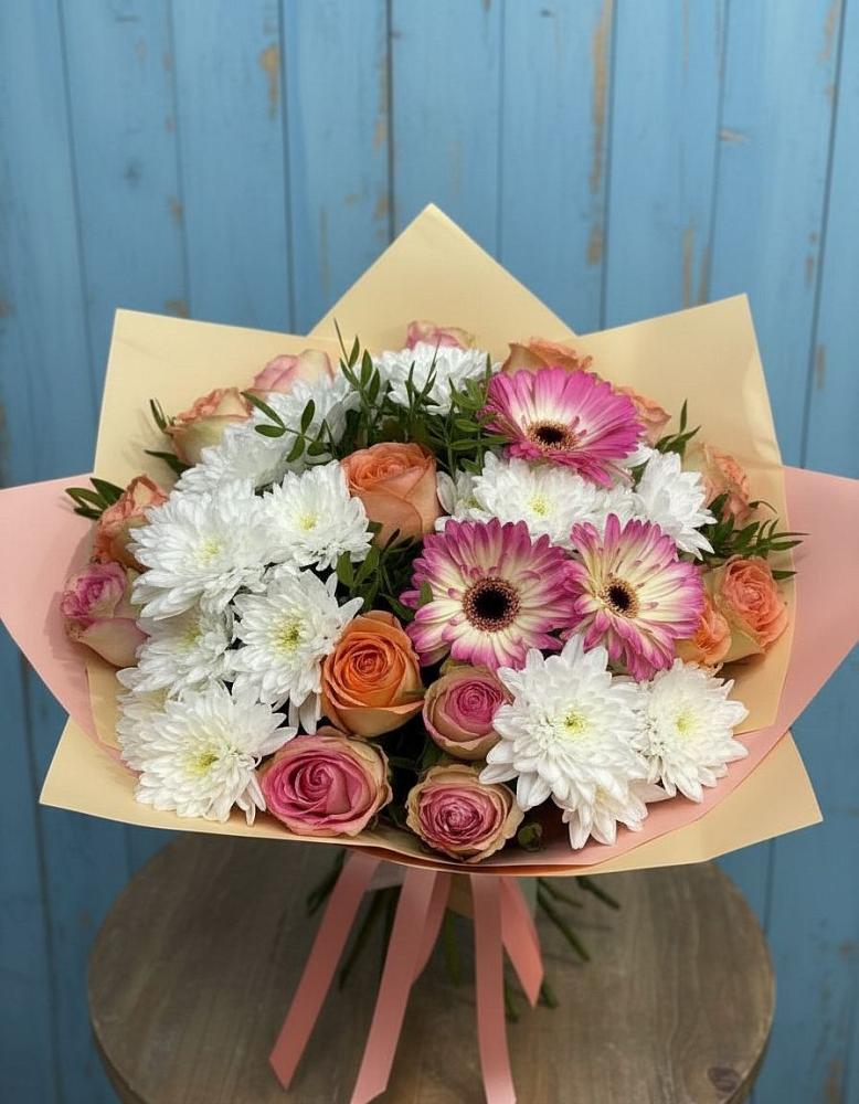 Букет цветов из: Розы, Герберы и Хризантемы в Любиме