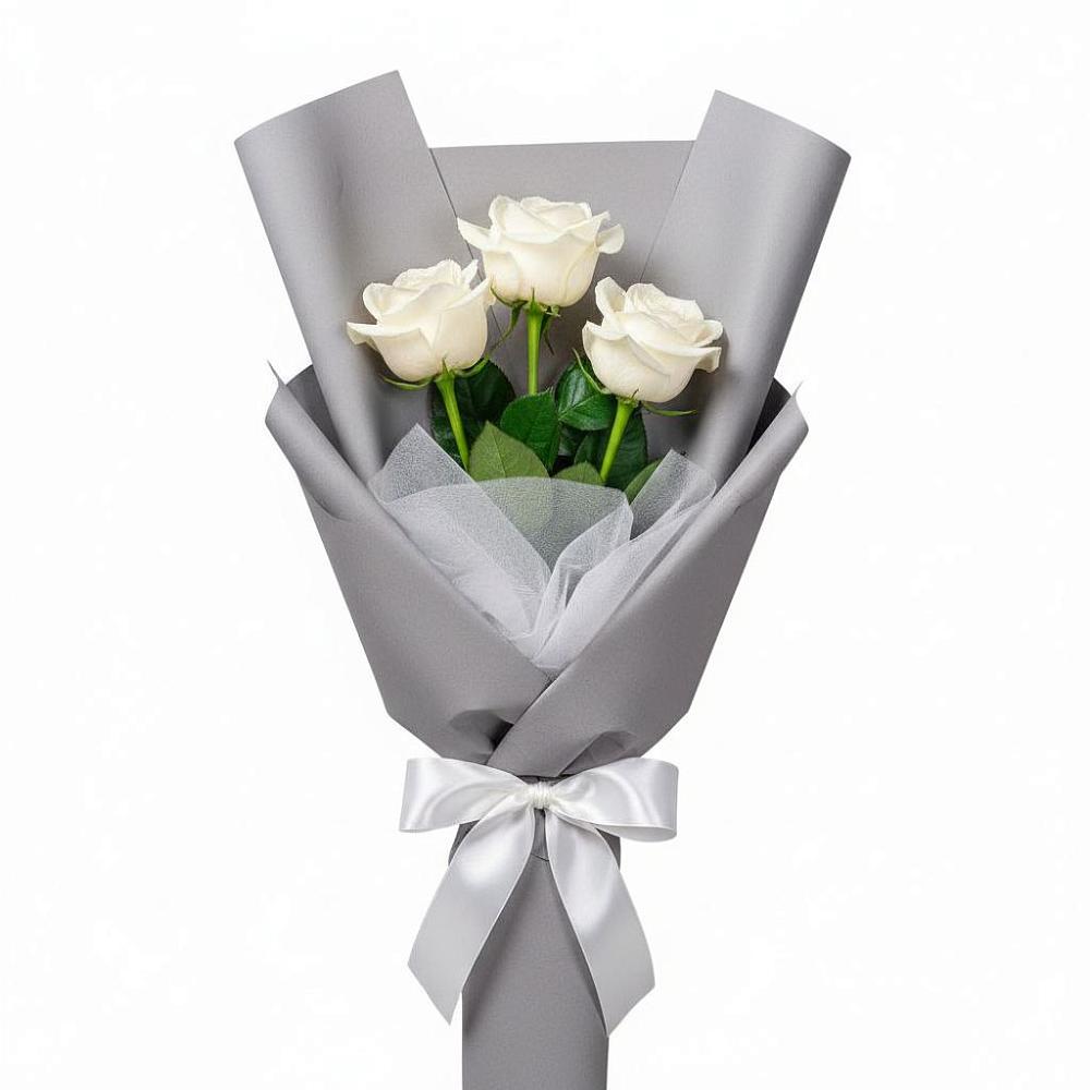 Букет 3 белые розы в Любиме