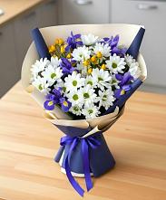 Букет цветов из:  Розы, Ирисы и Хризантемы #REPLACE_PRED# Любиме
