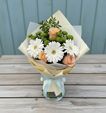 Букет цветов из:  Герберы, Розы и Хризантемы в Любиме