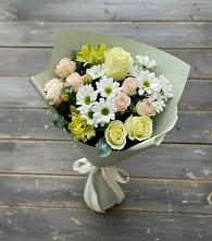 Букет цветов из:  Альстромерии, Розы и Хризантемы в Любиме