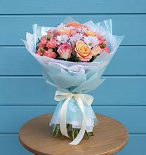 Букет цветов из:  Хризантемы и Розы в Любиме