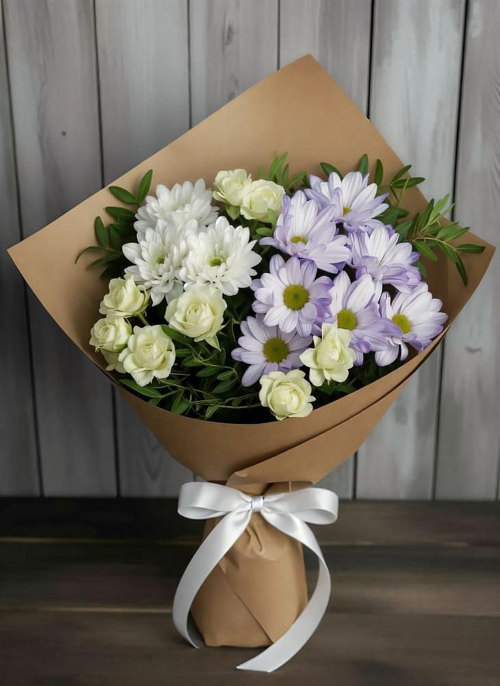 Букет цветов из: Хризантемы и Розы в Любиме